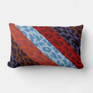 Coussin Rectangle Léopard Peau multicolore Motif à bande 3