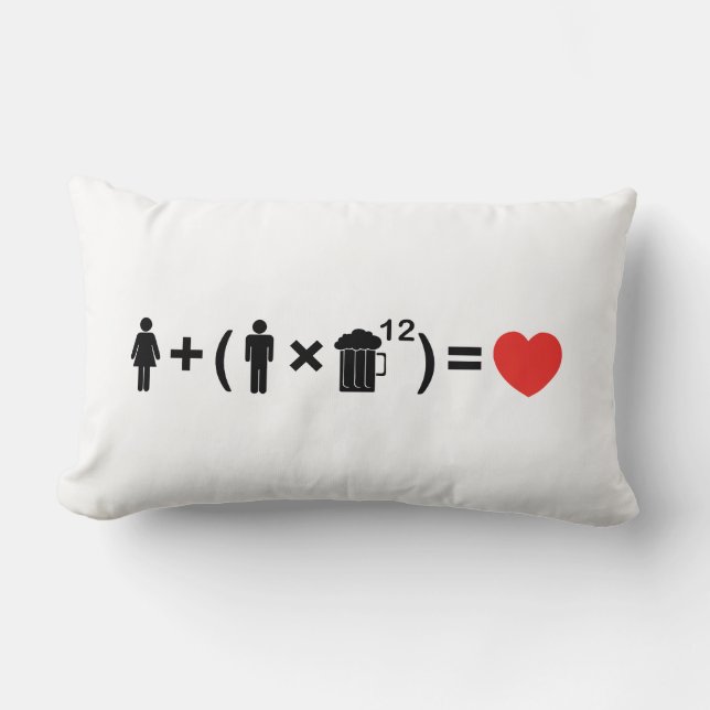 Coussin Rectangle L'équation d'amour pour les hommes (Recto)