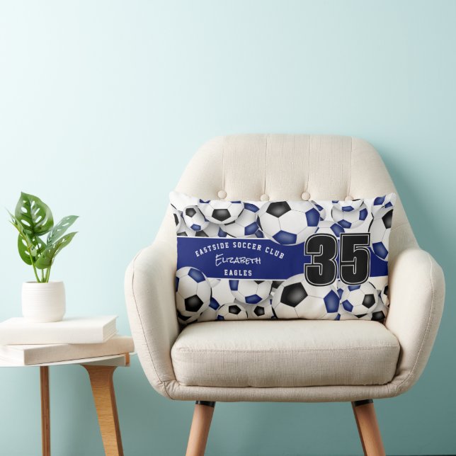Coussin Rectangle L'équipe bleue noire couleurs cadeaux beaucoup de  (Chaise)