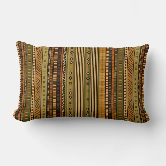 Coussin Rectangle Les bandes tribales rustiques de Boho (Recto)