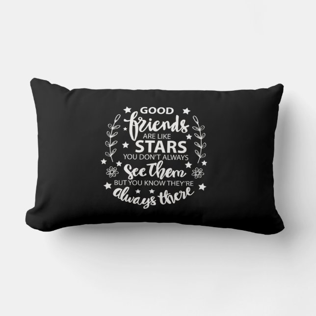 Coussin Rectangle Les bons amis sont comme des étoiles (Recto)
