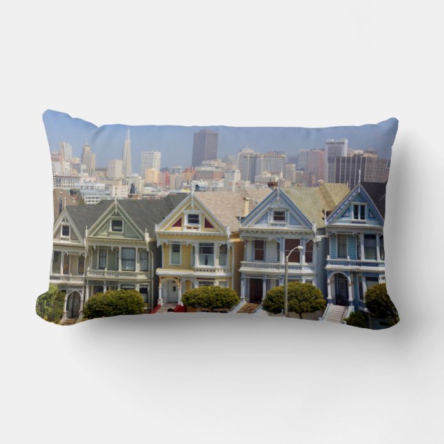 Coussin Rectangle Les célèbres Painted Ladies de San Francisco (Recto)