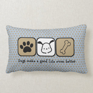 Coussin Rectangle Les chiens font un meilleur carreau de bonne vie