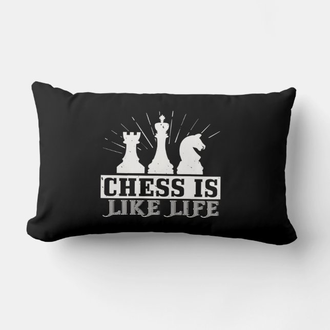 Coussin Rectangle Les échecs, c'est comme la vie (Recto)