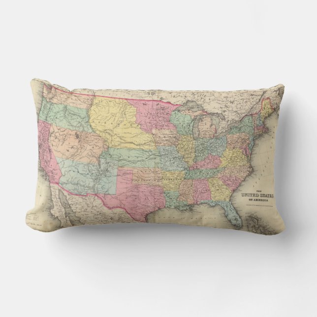 Coussin Rectangle Les Etats-Unis d'Amérique (Recto)