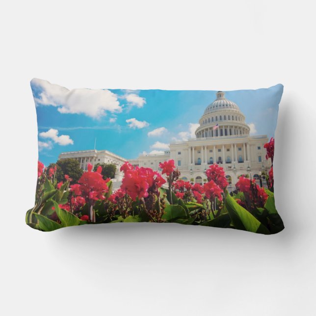 Coussin Rectangle Les Etats-Unis, Washington DC, bâtiment de capitol (Recto)