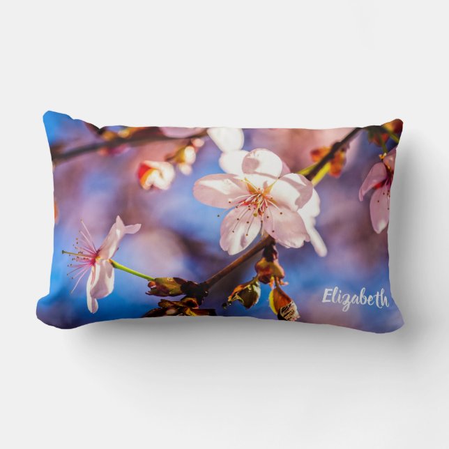 Coussin Rectangle Les fleurs brillantes de Sakura (Recto)