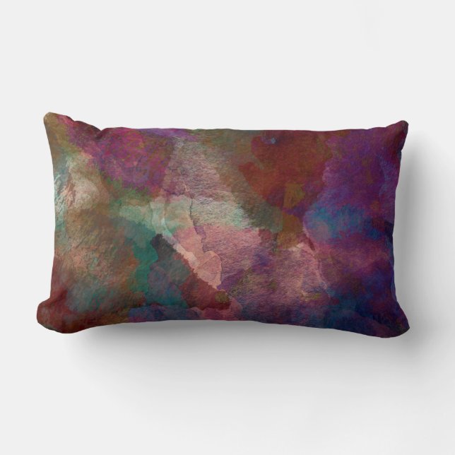 Coussin Rectangle Les fleurs d'aquarelle dans les Magentas (Recto)