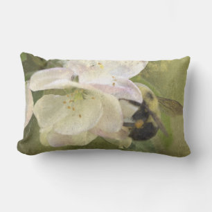 Coussin Rectangle Les fleurs de pomme et la bourdons