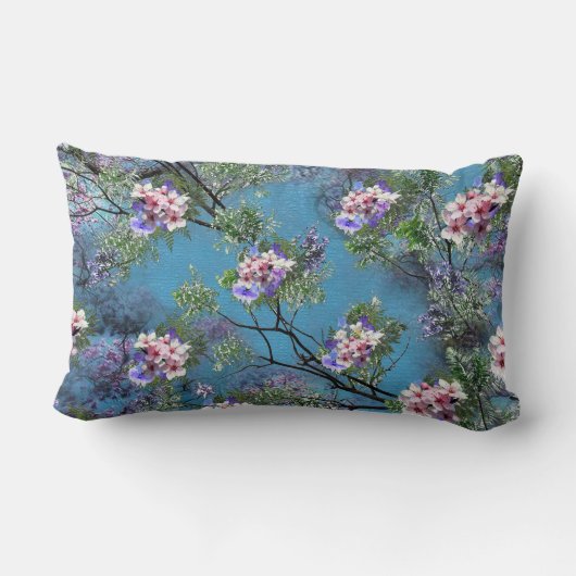 Coussin Rectangle Les fleurs du printemps de Jacaranda répètent les  (Verso)