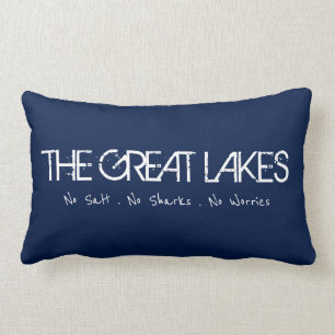 Coussin Rectangle Les Grands Lacs, humour du Michigan