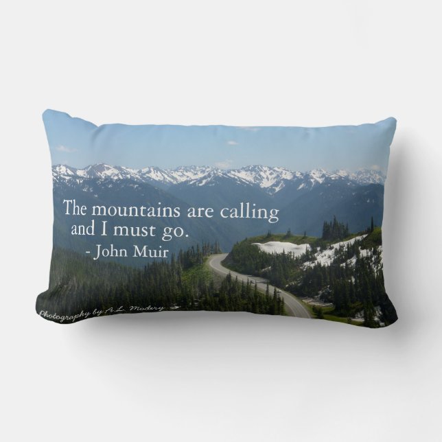 Coussin Rectangle Les montagnes appellent (Recto)