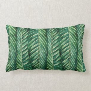 Coussin Rectangle Les nuances de vert foncé Botanique Tropical Palm