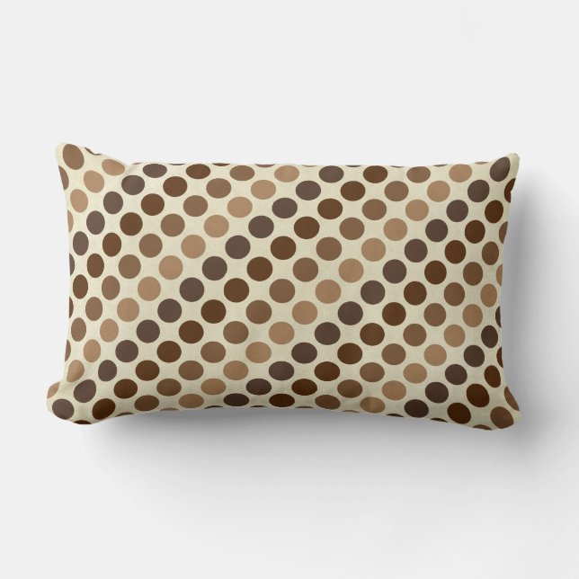 Coussin Rectangle Les nuances des Pois Brown par Shirley Taylor (Recto)