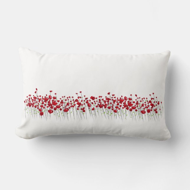 Coussin Rectangle Les pavots dans un champ (Recto)