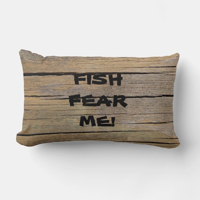 Coussin Rectangle Les poissons me craignent. Les femmes veulent que (Recto)