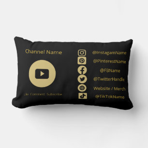 COUSSIN RECTANGLE LES RÉSEAUX SOCIAUX DE YOUTUBE CHANNEL SONT EN MOD