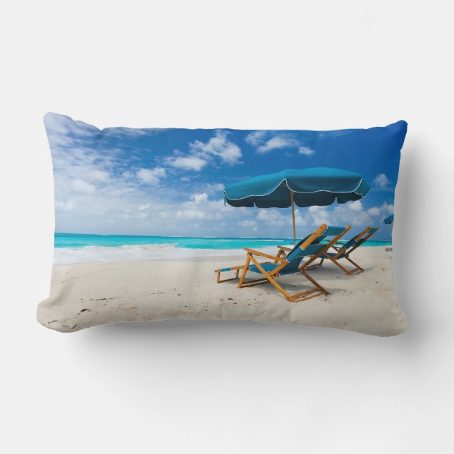Coussin Rectangle Les salons sur la plage (Recto)