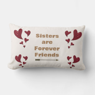 Coussin Rectangle Les soeurs sont pour toujours des amis Rouge Coeur
