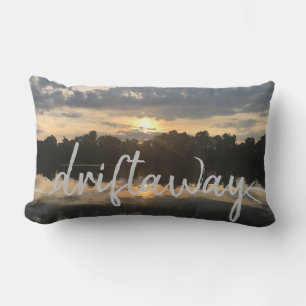 Coussin Rectangle lettrage NAUTIQUE DRIFT AWAY avec coucher de solei