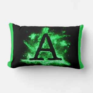COUSSIN RECTANGLE LETTRE A MAJUSCULE VERTE