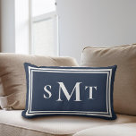 Coussin Rectangle LETTRE Bleue ET BLANCHE DE LA Marine MONOGRAPHE<br><div class="desc">LETTRE Bleue et BLANCHE DE LA Marine Trois LETTRES MOYEN JEU D'Oreiller</div>