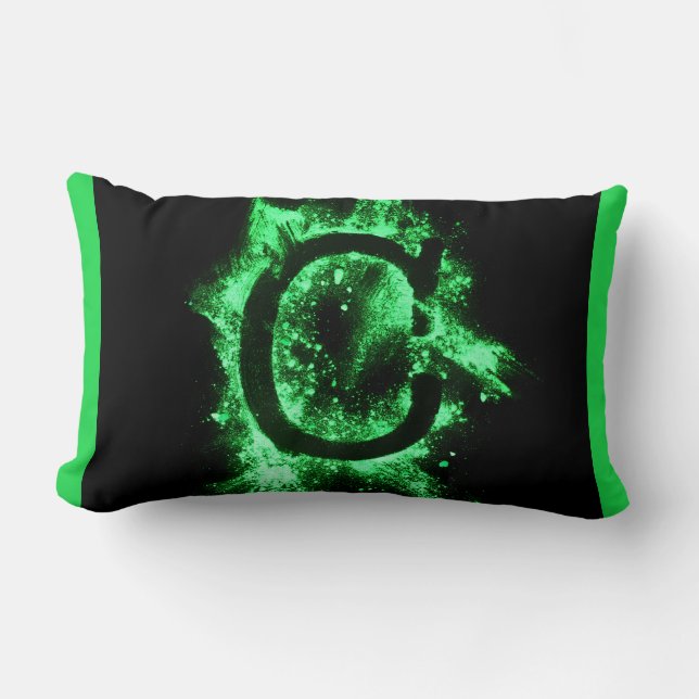 COUSSIN RECTANGLE LETTRE C MAJUSCULE VERTE (Recto)