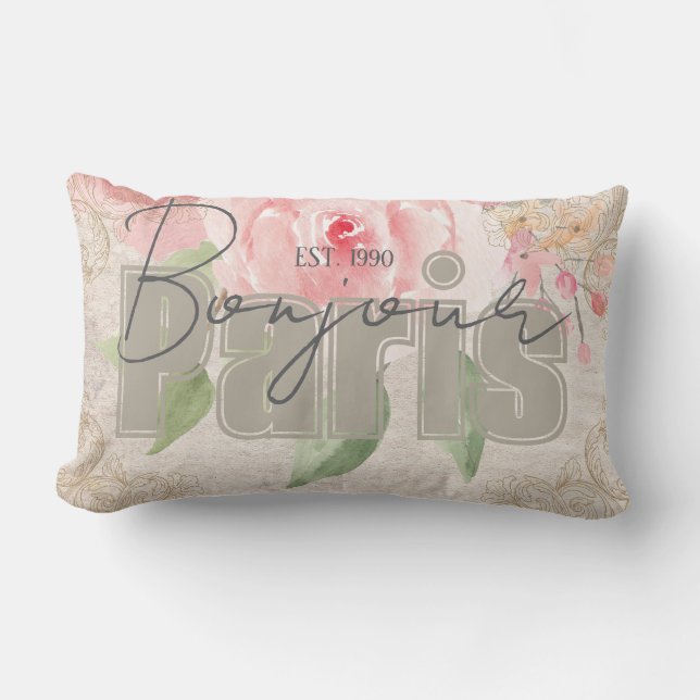 Coussin Rectangle Lettre élégante moderne Grunge Botanique Éfroité (Recto)