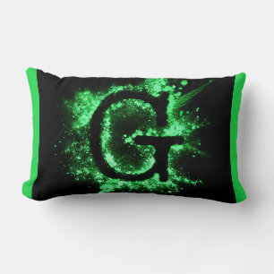COUSSIN RECTANGLE LETTRE G MAJUSCULE VERTE