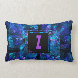 Coussin Rectangle Lettre initiale personnalisée Monogramme Blues cha