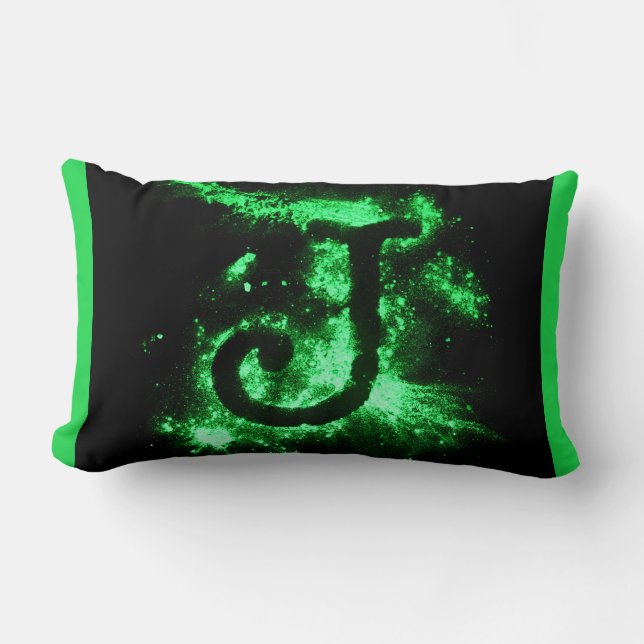 COUSSIN RECTANGLE LETTRE J MAJUSCULE VERTE (Recto)