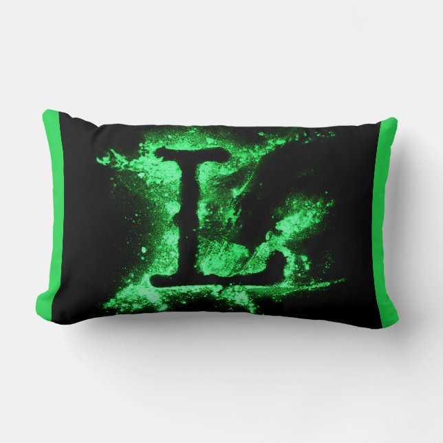 COUSSIN RECTANGLE LETTRE L MAJUSCULE VERTE (Recto)