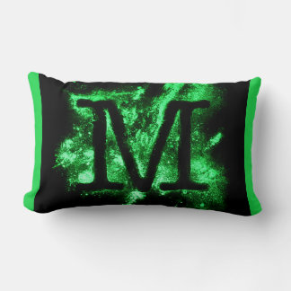 COUSSIN RECTANGLE LETTRE M MAJUSCULE VERTE