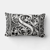Coussin Rectangle Lettre S Monogramme médiéval Art Nouveau (Verso)