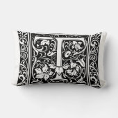 Coussin Rectangle Lettre T Monogramme Art Nouveau Médiéval (Verso)
