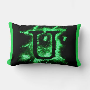 COUSSIN RECTANGLE LETTRE U MAJUSCULE VERTE
