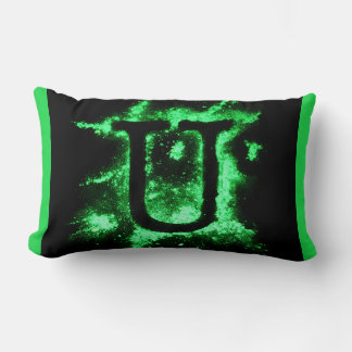 COUSSIN RECTANGLE LETTRE U MAJUSCULE VERTE