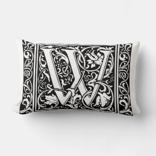 Coussin Rectangle Lettre W Médiévale Monogramme Art Nouveau