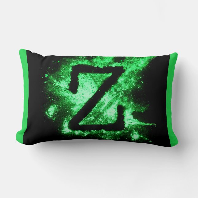 COUSSIN RECTANGLE LETTRE Z MAJUSCULE VERTE (Recto)
