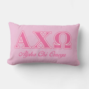 Coussin Rectangle Lettres roses d'Omega de Chi d'Alphi