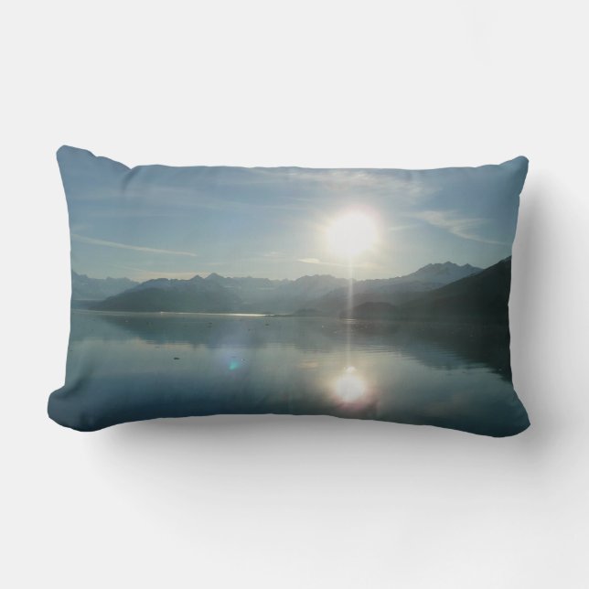 Coussin Rectangle Lever de soleil sur College Fjord Alaska Photograp (Recto)