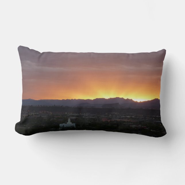 Coussin Rectangle Lever de soleil sur le paysage de St. George Utah (Recto)