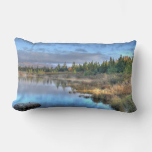 Coussin Rectangle Lever du soleil d'automne au lac Moosehead Maine