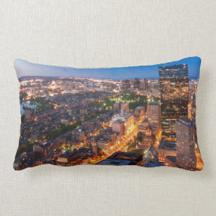 Coussin Rectangle L'horizon de Boston au crépuscule