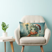 Coussin Rectangle Liberty Illumine Noël Statue Mignonne d'Hiver (Chaise)