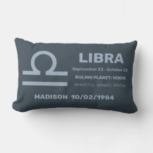 Coussin Rectangle Librairie de signes Zodiac de nom personnalisé / t
