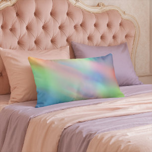Coussin Rectangle  Licorne de Sirène Arc-en-ciel Pastel Holographiqu