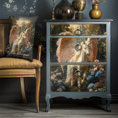 Coussin Rectangle Licorne Pegasus aux plumes roses, magie des bois