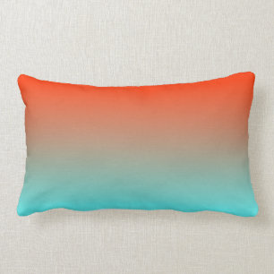 Coussin Rectangle Light Aqua Orange Ombre
