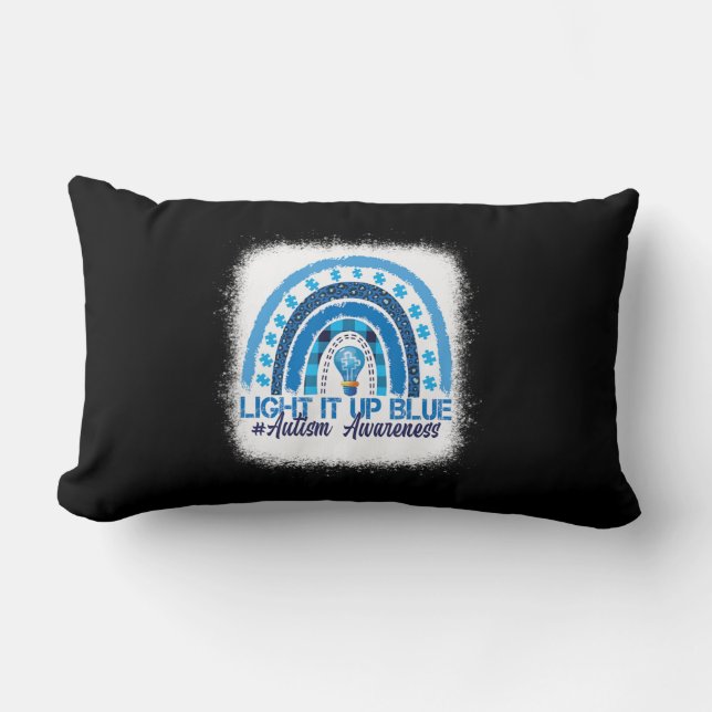 Coussin Rectangle Light It Up Blue Rainbow (Recto)